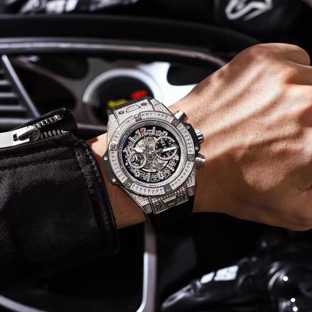 Men's Quartz Watch Chronograph 904L Stainless Steel 42mm-HB147