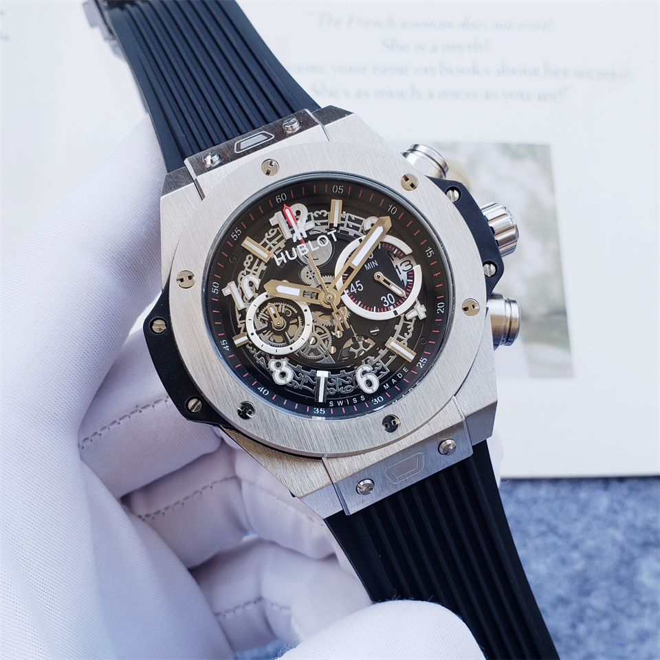 Men's Quartz Watch Chronograph 904L Stainless Steel 46mm-HB137