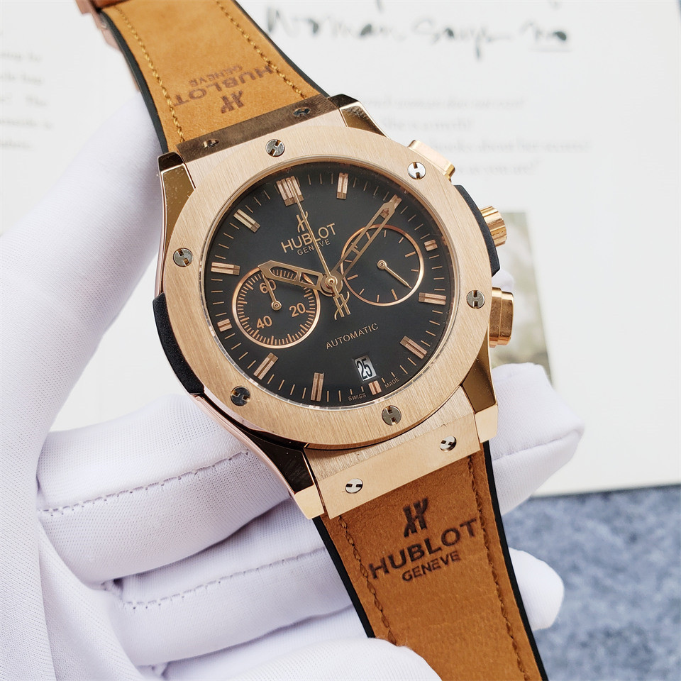 Men's Quartz Watch Chronograph 904L Stainless Steel 42mm-HB132