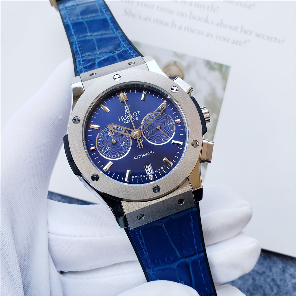 Men's Quartz Watch Chronograph 904L Stainless Steel 42mm-HB118