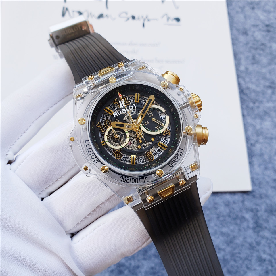 Men's Quartz Watch Chronograph 904L Stainless Steel 42mm-HB123