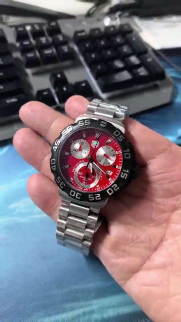 Men's Quartz Watch Chronograph 904L Stainless Steel 42mm-TAG407