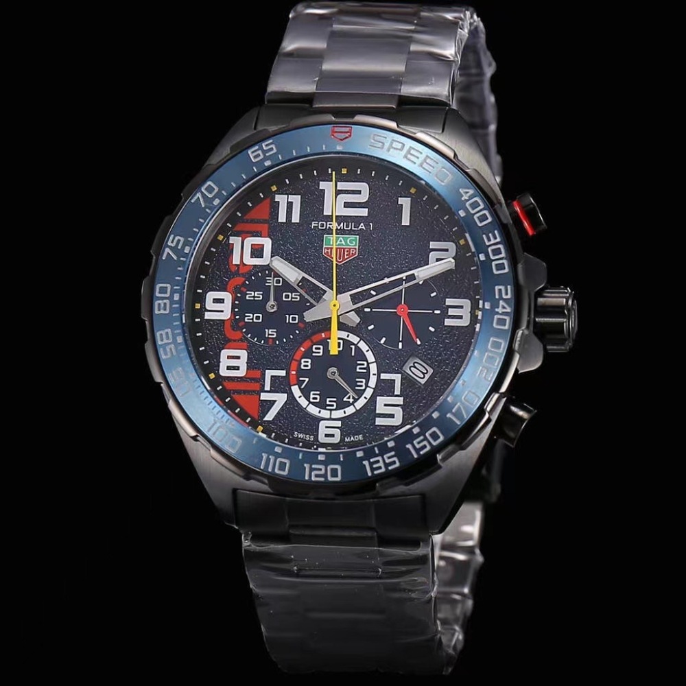 Men's Quartz Watch Chronograph 904L Stainless Steel 45mm-TAG334