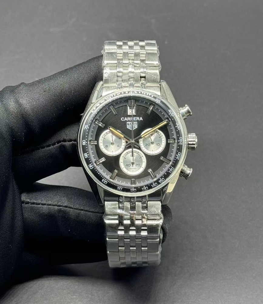 Men's Quartz Watch Chronograph 904L Stainless Steel 42mm-TAG380