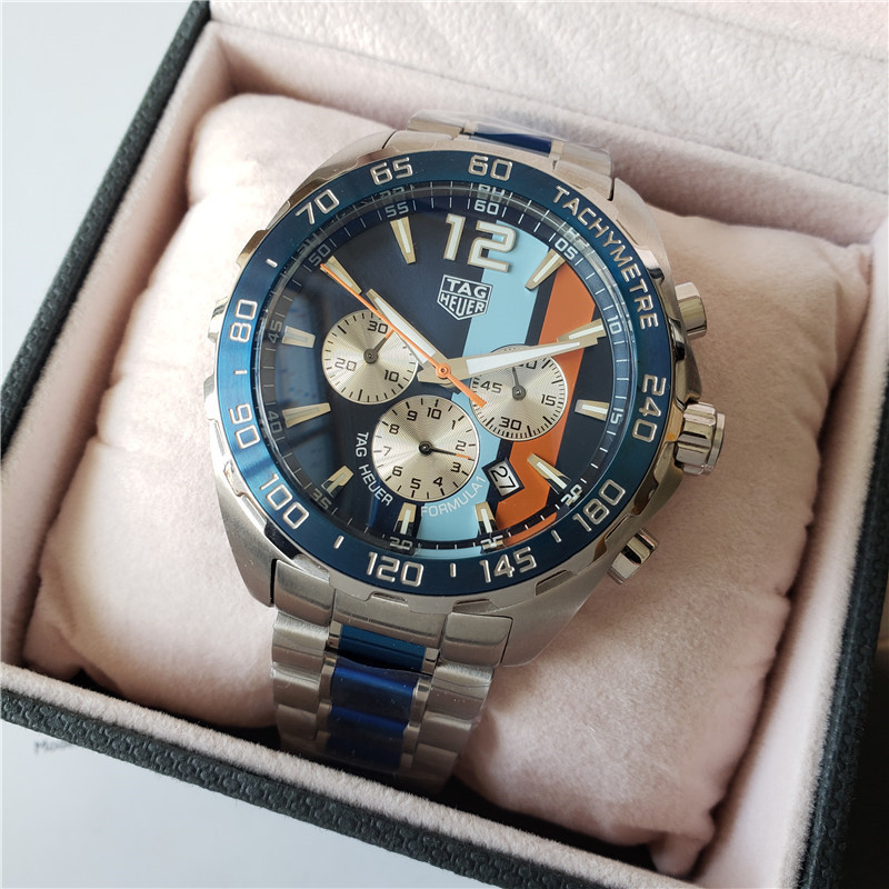 Men's Quartz Watch Chronograph 904L Stainless Steel 46mm-TAG70