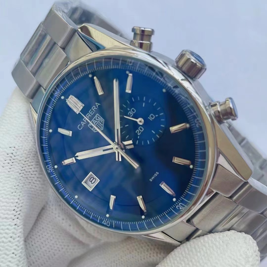 Men's Quartz Watch Chronograph 904L Stainless Steel 42mm-TAG388