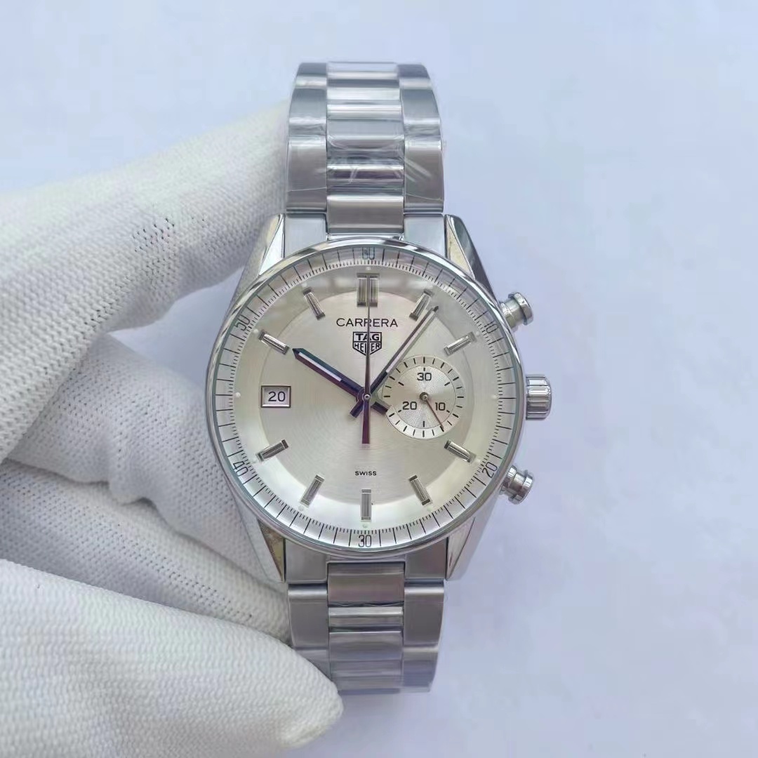 Men's Quartz Watch Chronograph 904L Stainless Steel 42mm-TAG388