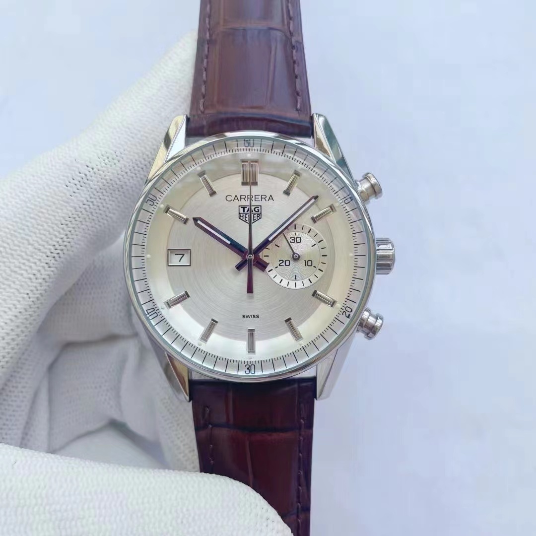Men's Quartz Watch Chronograph 904L Stainless Steel 42mm-TAG388