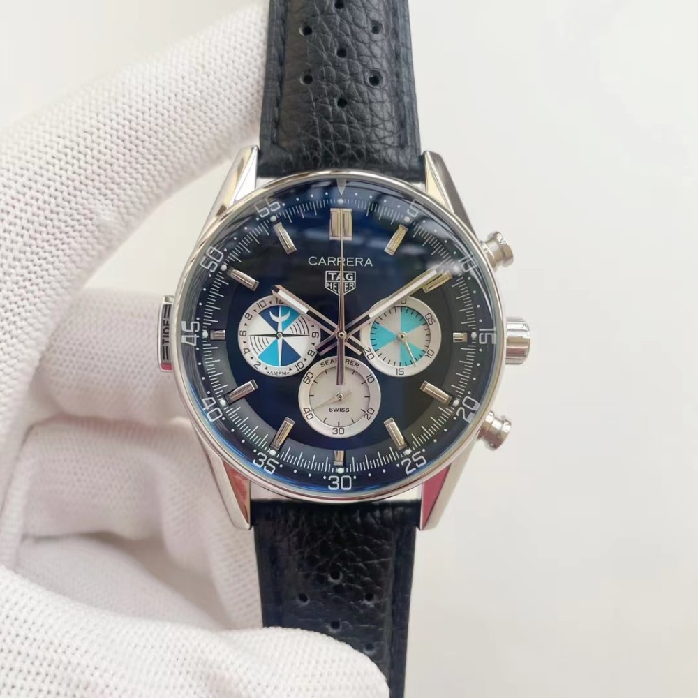 Men's Quartz Watch Chronograph 904L Stainless Steel 42mm-TAG390