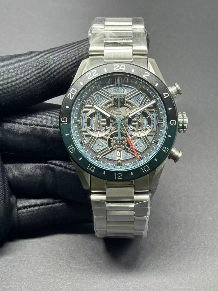 Men's Quartz Watch Chronograph 904L Stainless Steel 44mm-TAG394