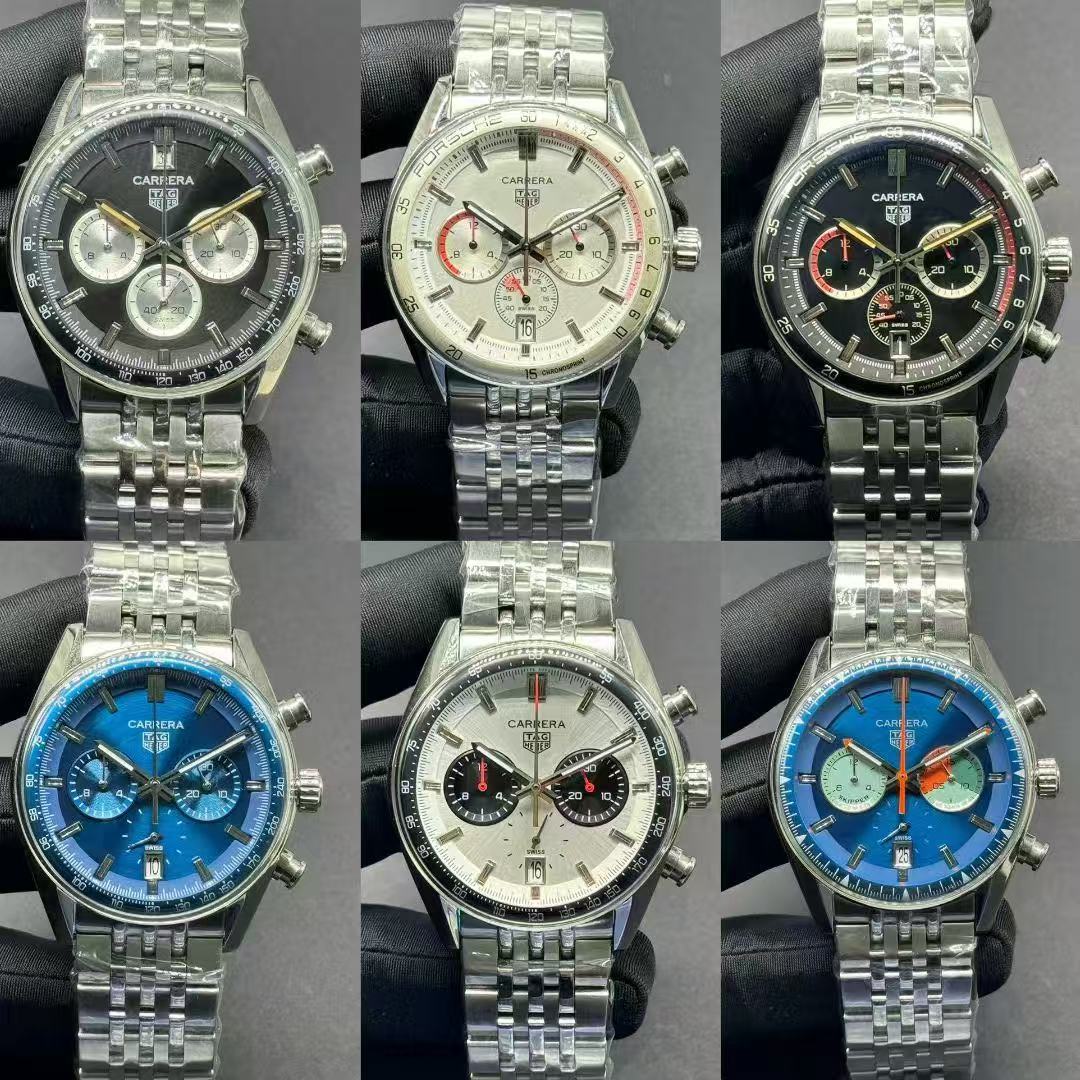 Men's Quartz Watch Chronograph 904L Stainless Steel 42mm-TAG380
