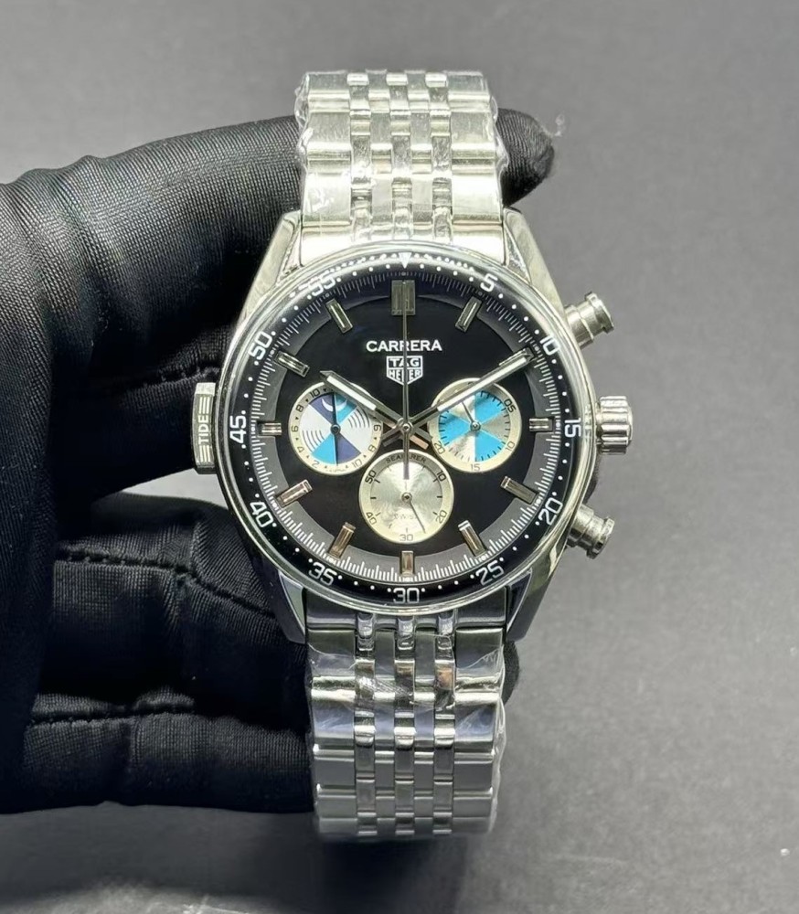 Men's Quartz Watch Chronograph 904L Stainless Steel 42mm-TAG380
