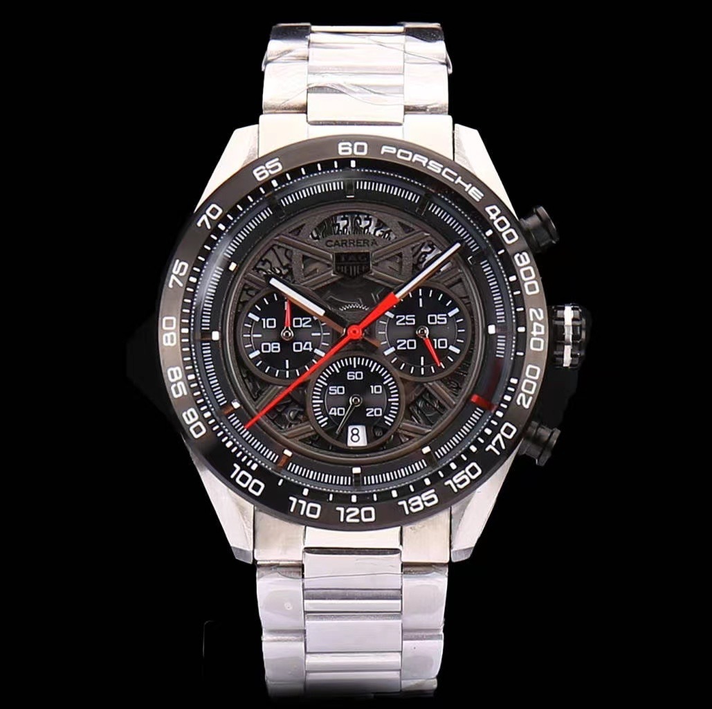 Men's Quartz Watch Chronograph 904L Stainless Steel 44mm-TAG338