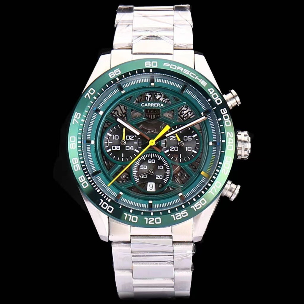 Men's Quartz Watch Chronograph 904L Stainless Steel 44mm-TAG338