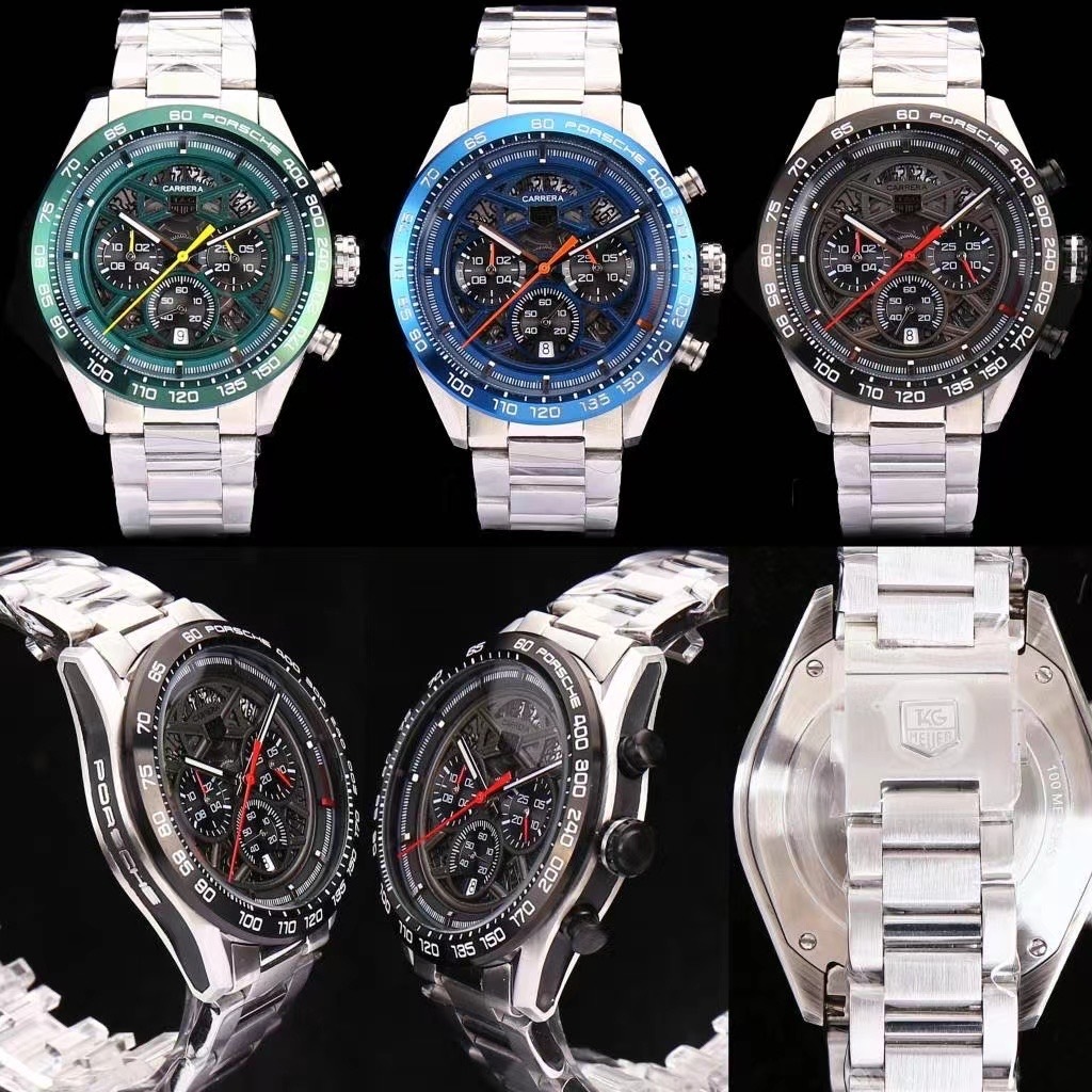 Men's Quartz Watch Chronograph 904L Stainless Steel 44mm-TAG338