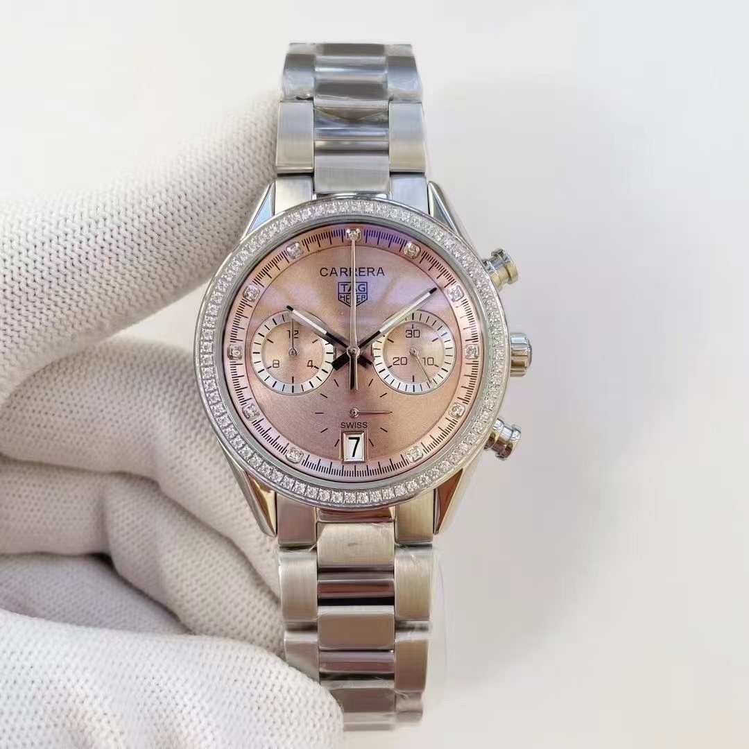 Women's  Quartz Watch Chronograph 904L Stainless Steel 39mm-TAG358