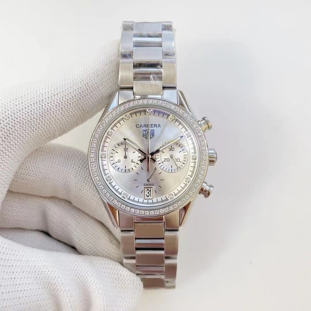 Women's  Quartz Watch Chronograph 904L Stainless Steel 39mm-TAG358