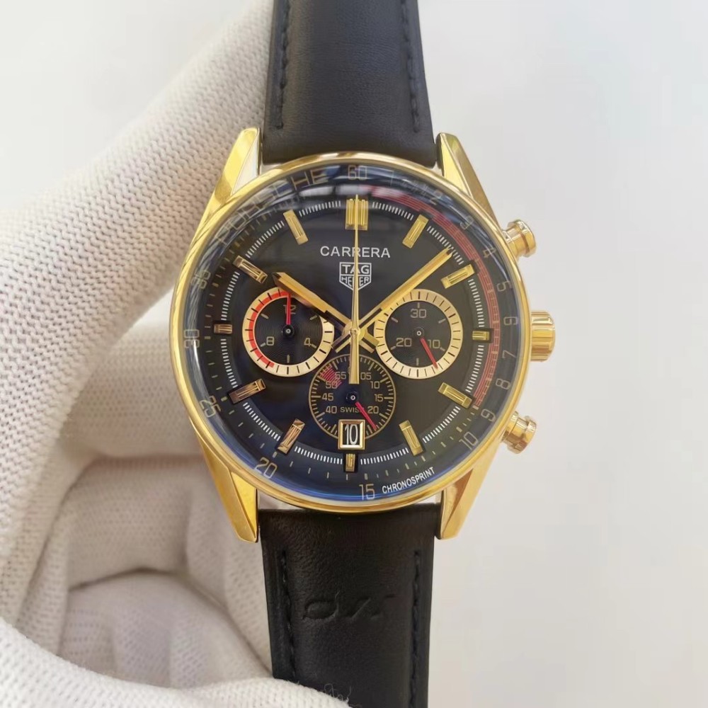 Men's Quartz Watch Chronograph 904L Stainless Steel 42mm-TAG389
