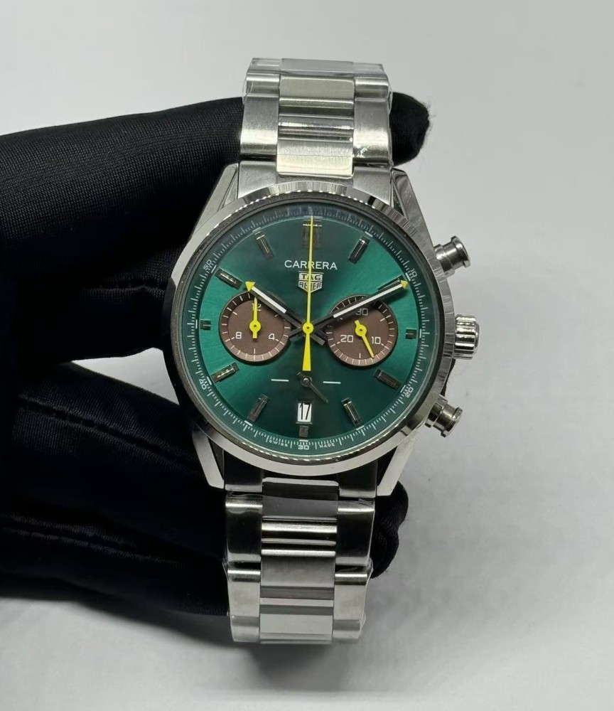 Men's Quartz Watch Chronograph 904L Stainless Steel 42mm-TAG379