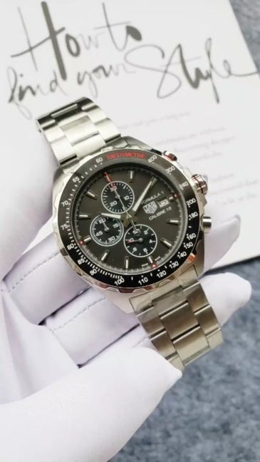Men's Quartz Watch Chronograph 904L Stainless Steel 45mm-TAG198