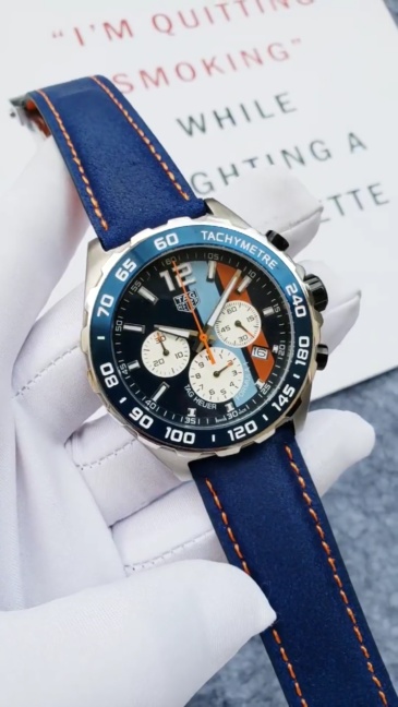 Men's Quartz Watch Chronograph 904L Stainless Steel 43mm-TAG221