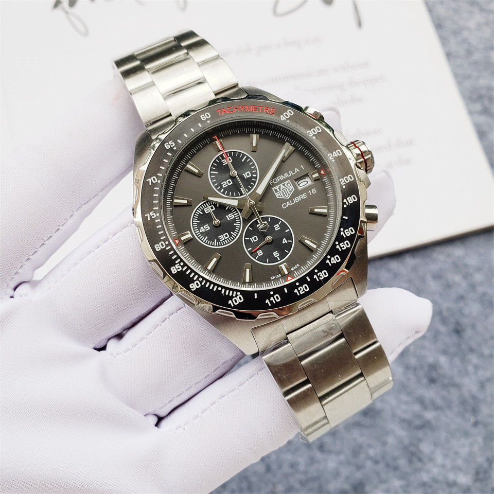 Men's Quartz Watch Chronograph 904L Stainless Steel 45mm-TAG198