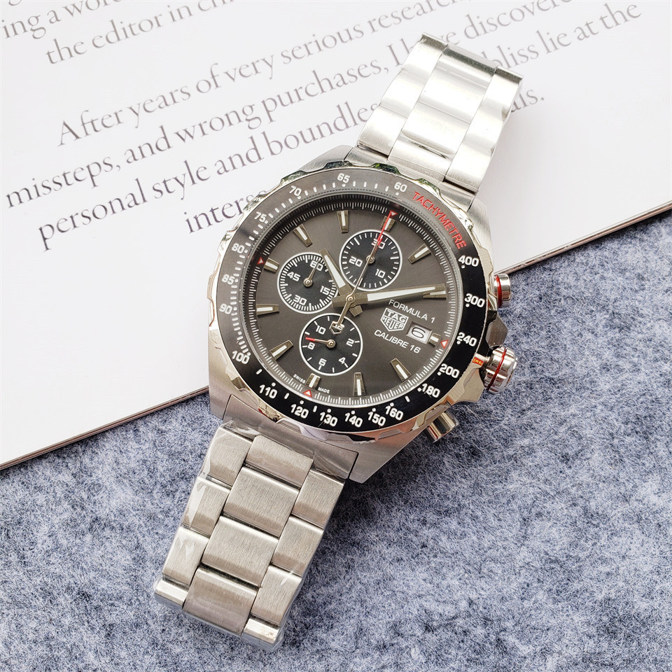 Men's Quartz Watch Chronograph 904L Stainless Steel 45mm-TAG198