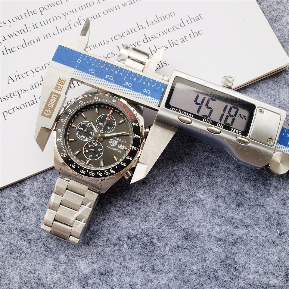 Men's Quartz Watch Chronograph 904L Stainless Steel 45mm-TAG198