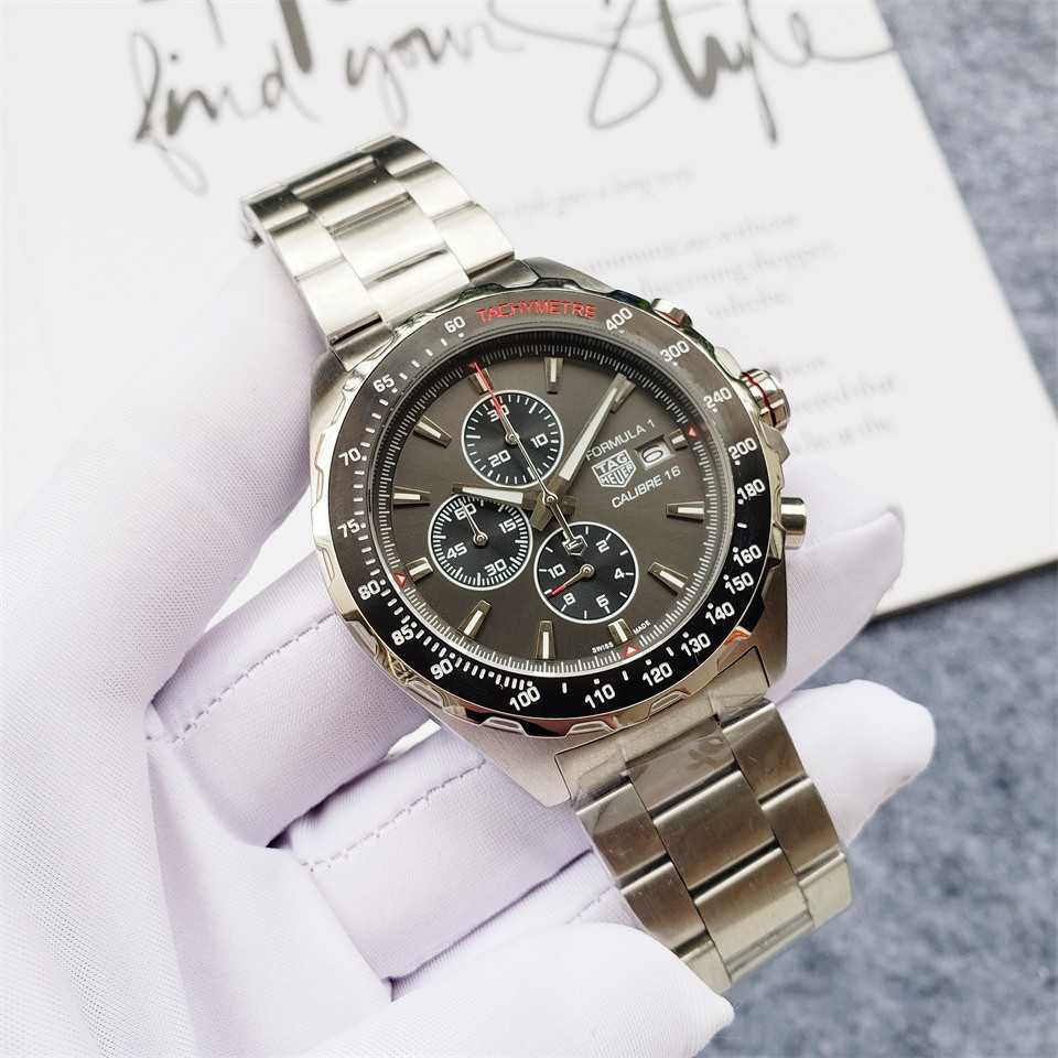 Men's Quartz Watch Chronograph 904L Stainless Steel 45mm-TAG198