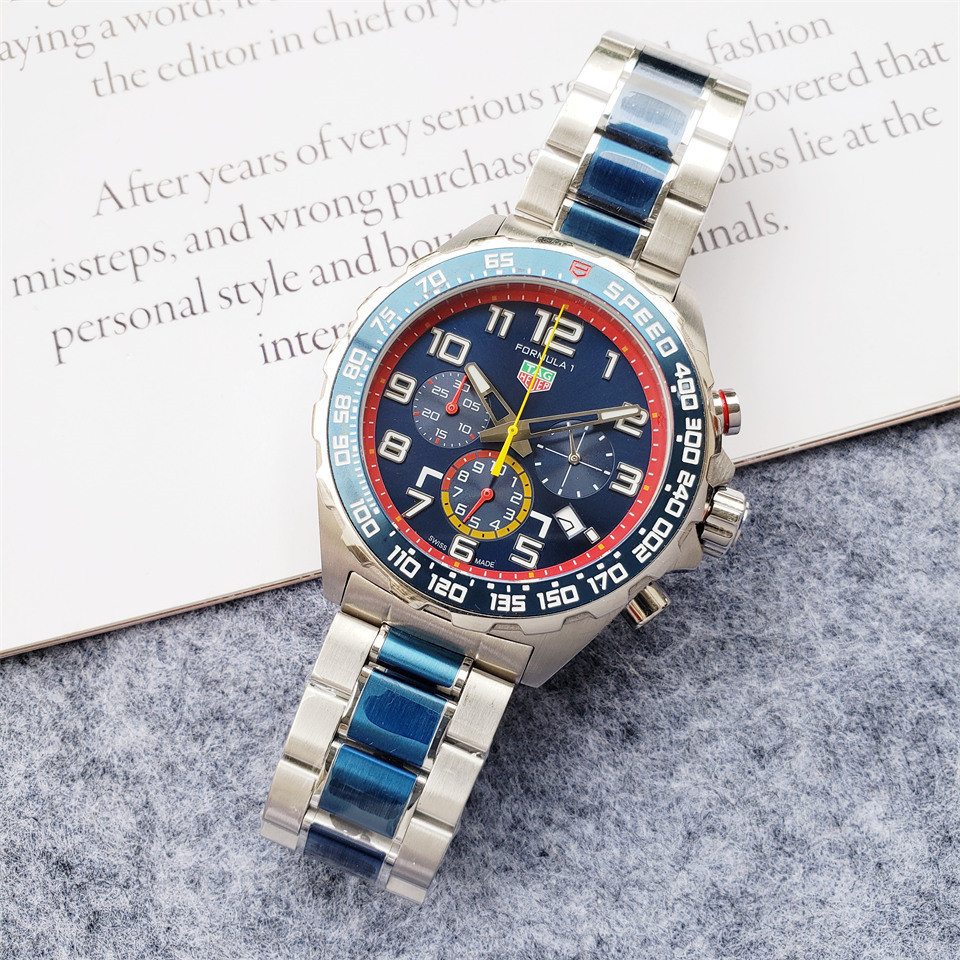 Men's Quartz Watch Chronograph 904L Stainless Steel 45mm-TAG196