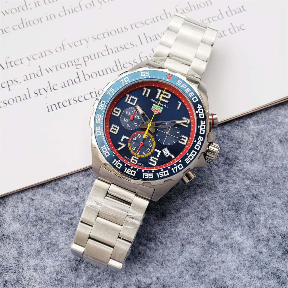 Men's Quartz Watch Chronograph 904L Stainless Steel 45mm-TAG196