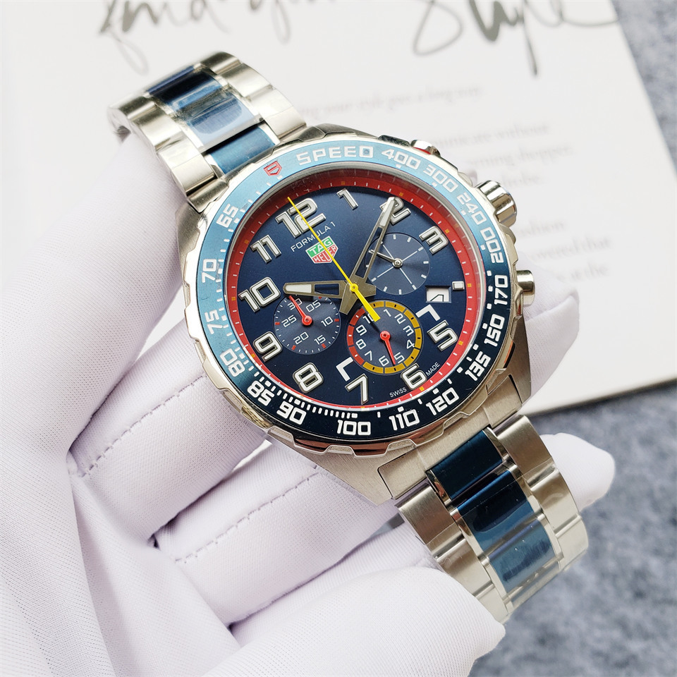 Men's Quartz Watch Chronograph 904L Stainless Steel 45mm-TAG196