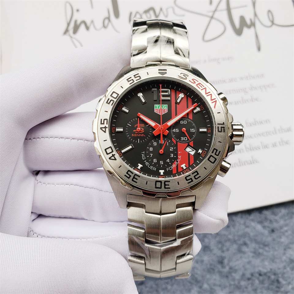 Men's Quartz Watch Chronograph 904L Stainless Steel 45mm-TAG195