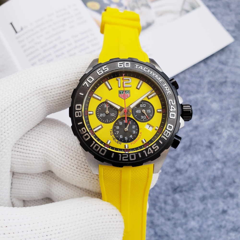 Men's Quartz Watch Chronograph 904L Stainless Steel 45mm-TAG237