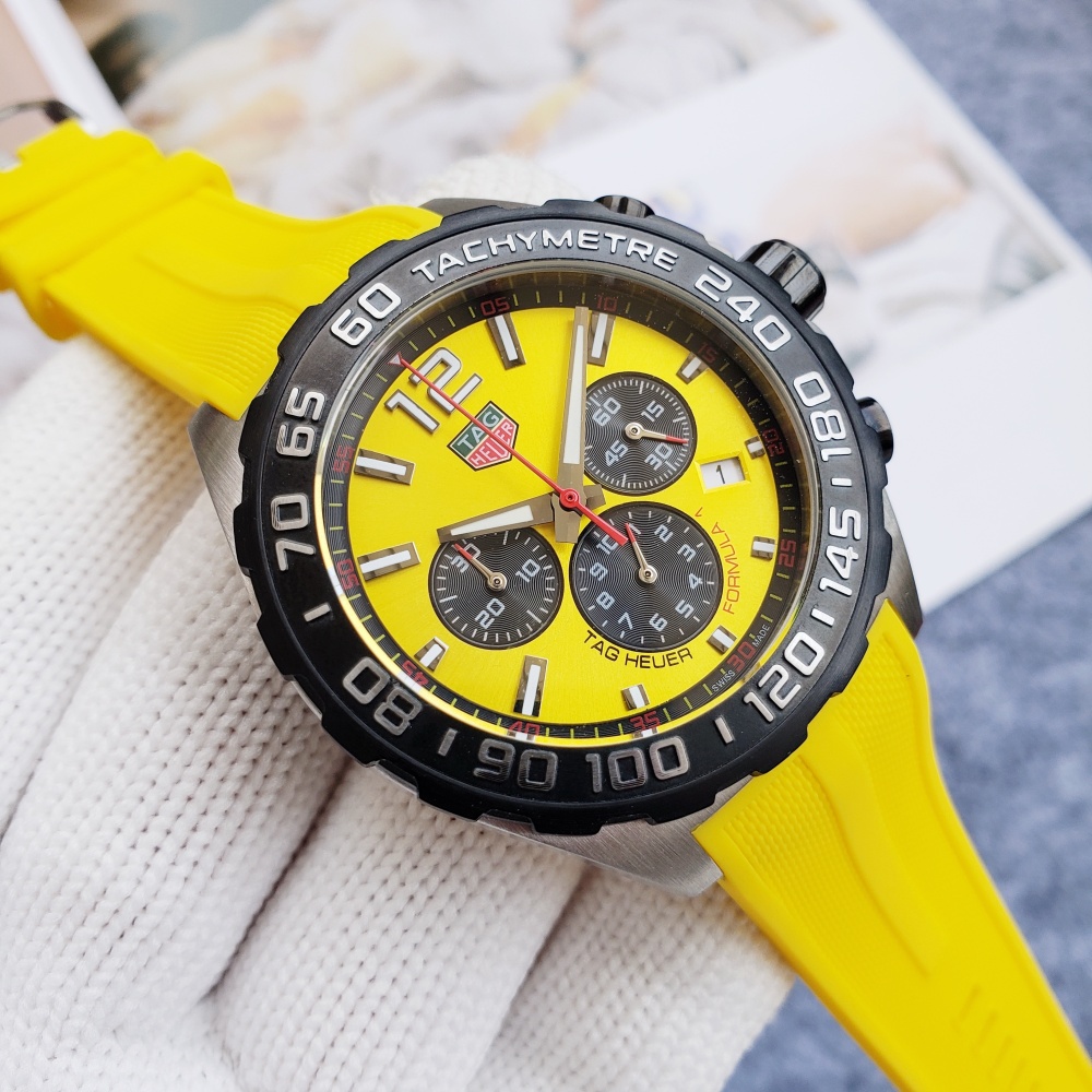 Men's Quartz Watch Chronograph 904L Stainless Steel 45mm-TAG237