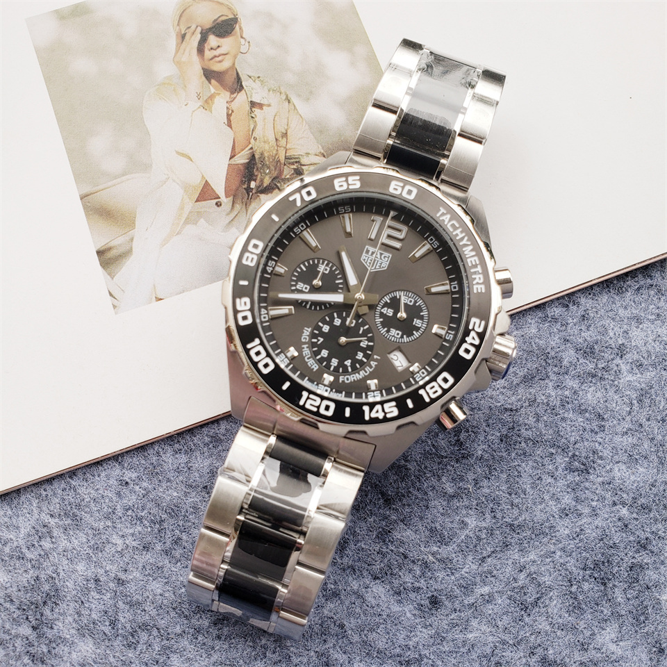 Men's Quartz Watch Chronograph 904L Stainless Steel 45mm-TAG201