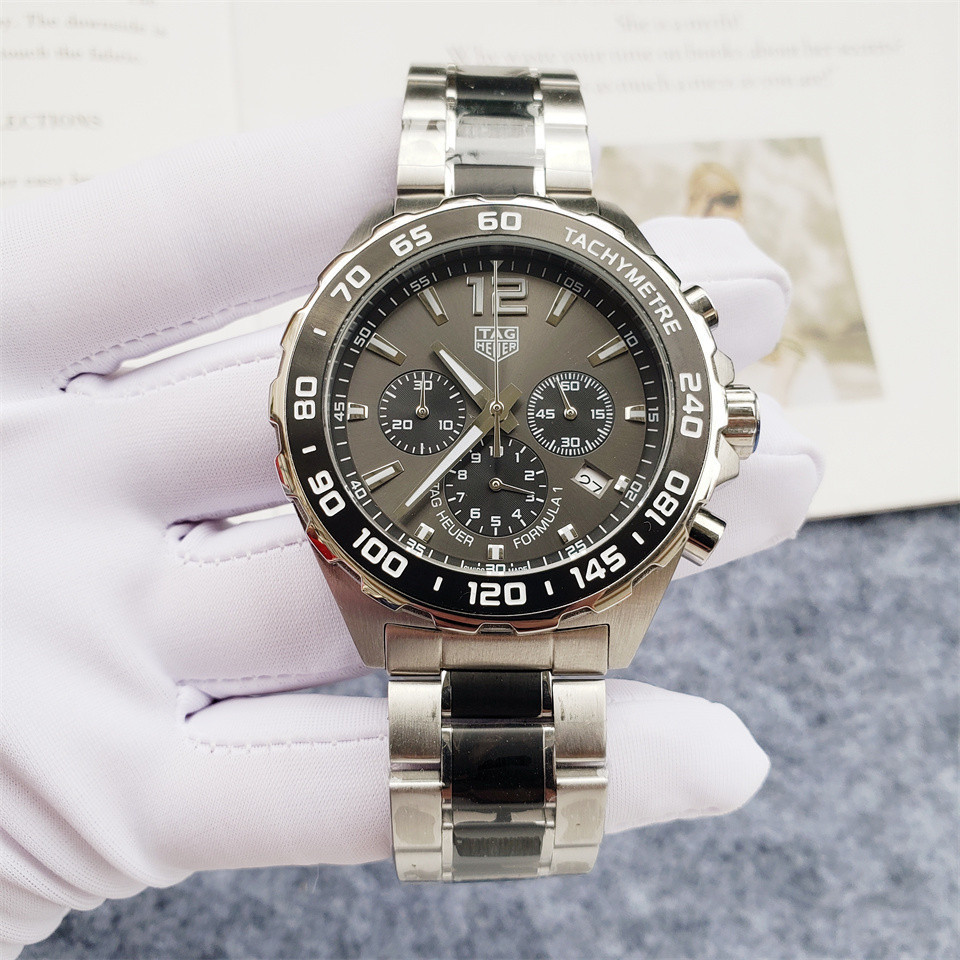 Men's Quartz Watch Chronograph 904L Stainless Steel 45mm-TAG201