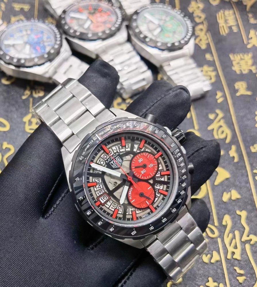Men's Quartz Watch Chronograph 904L Stainless Steel 44mm-TAG244