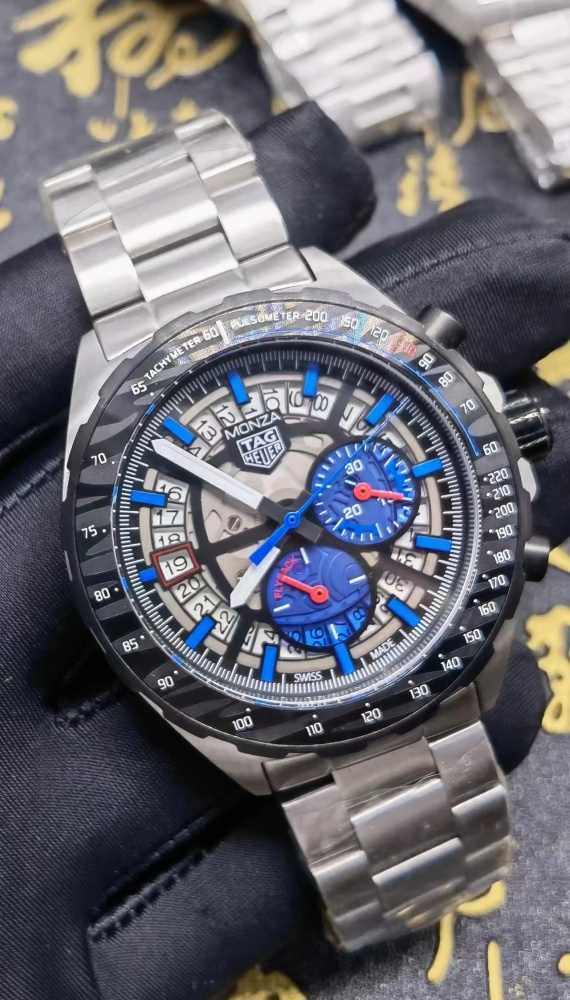 Men's Quartz Watch Chronograph 904L Stainless Steel 44mm-TAG244