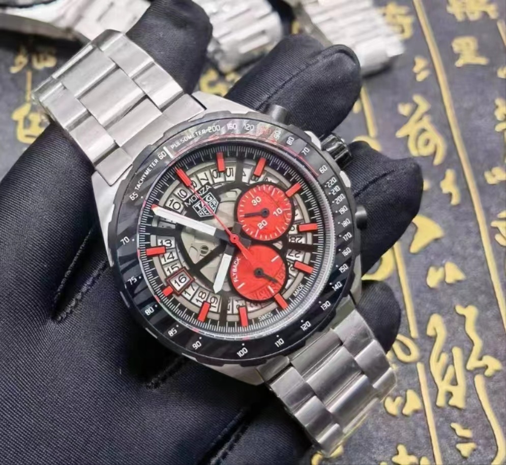 Men's Quartz Watch Chronograph 904L Stainless Steel 44mm-TAG244