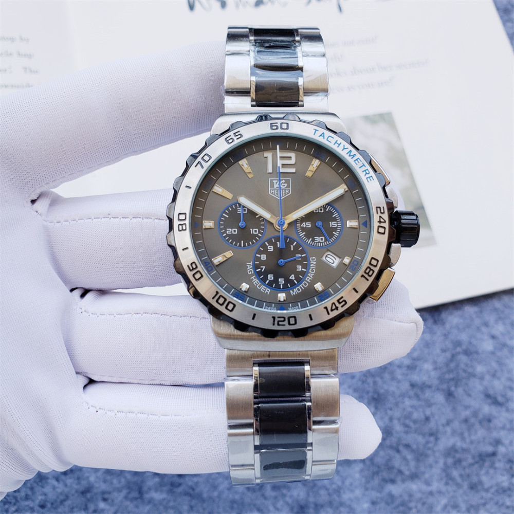 Men's Quartz Watch Chronograph 904L Stainless Steel 43mm-TAG223