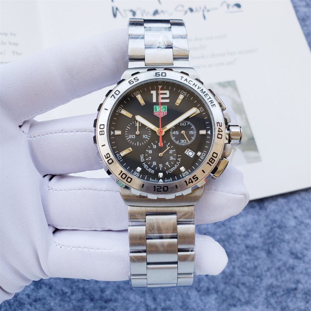 Men's Quartz Watch Chronograph 904L Stainless Steel 43mm-TAG223
