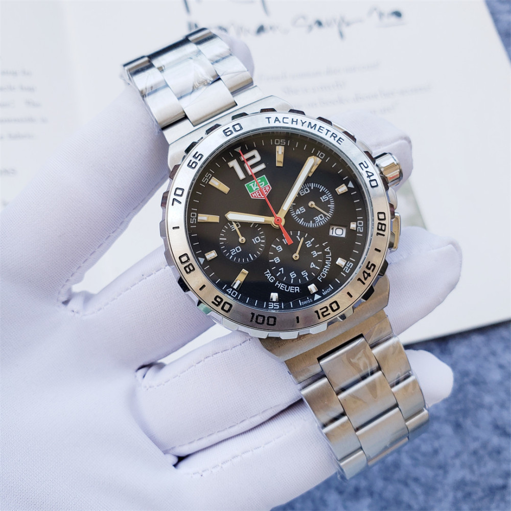 Men's Quartz Watch Chronograph 904L Stainless Steel 43mm-TAG223