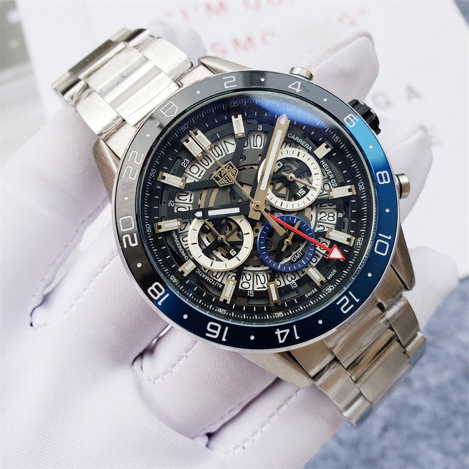Men's Quartz Watch Chronograph 904L Stainless Steel 45mm-TAG208