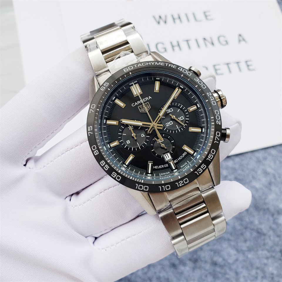 Men's Quartz Watch Chronograph 904L Stainless Steel 45mm-TAG207