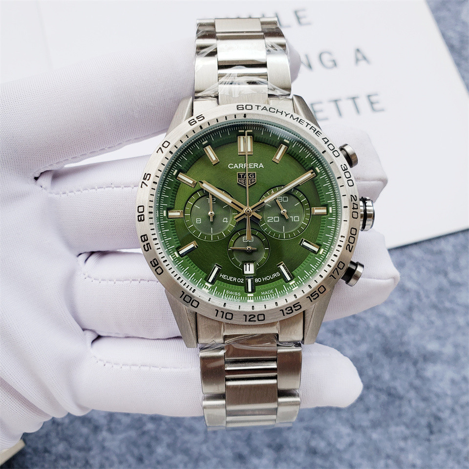 Men's Quartz Watch Chronograph 904L Stainless Steel 45mm-TAG207