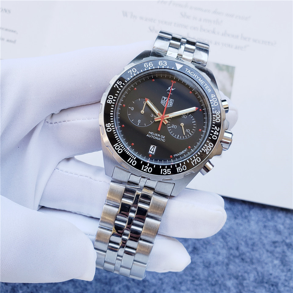 Men's Quartz Watch Chronograph 904L Stainless Steel 45mm-TAG167