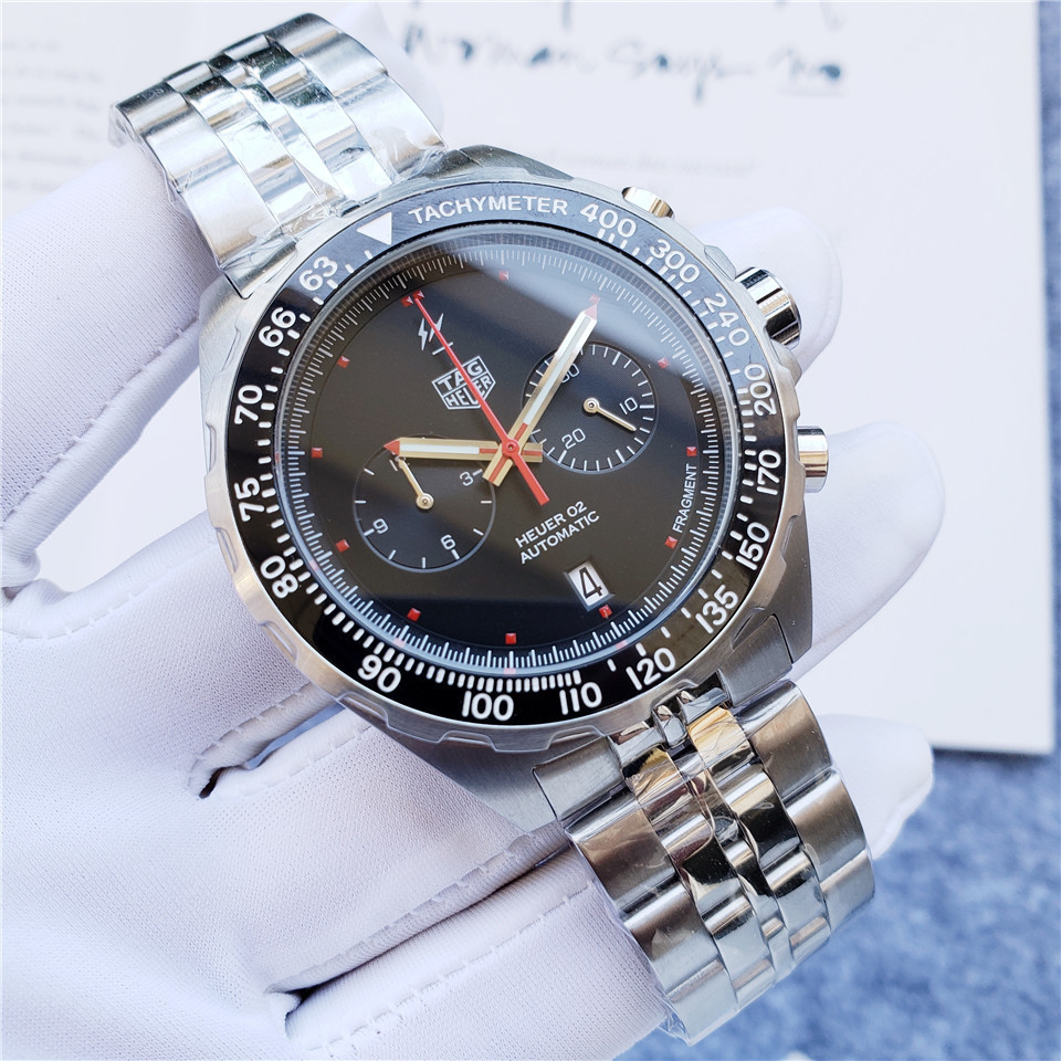 Men's Quartz Watch Chronograph 904L Stainless Steel 45mm-TAG167