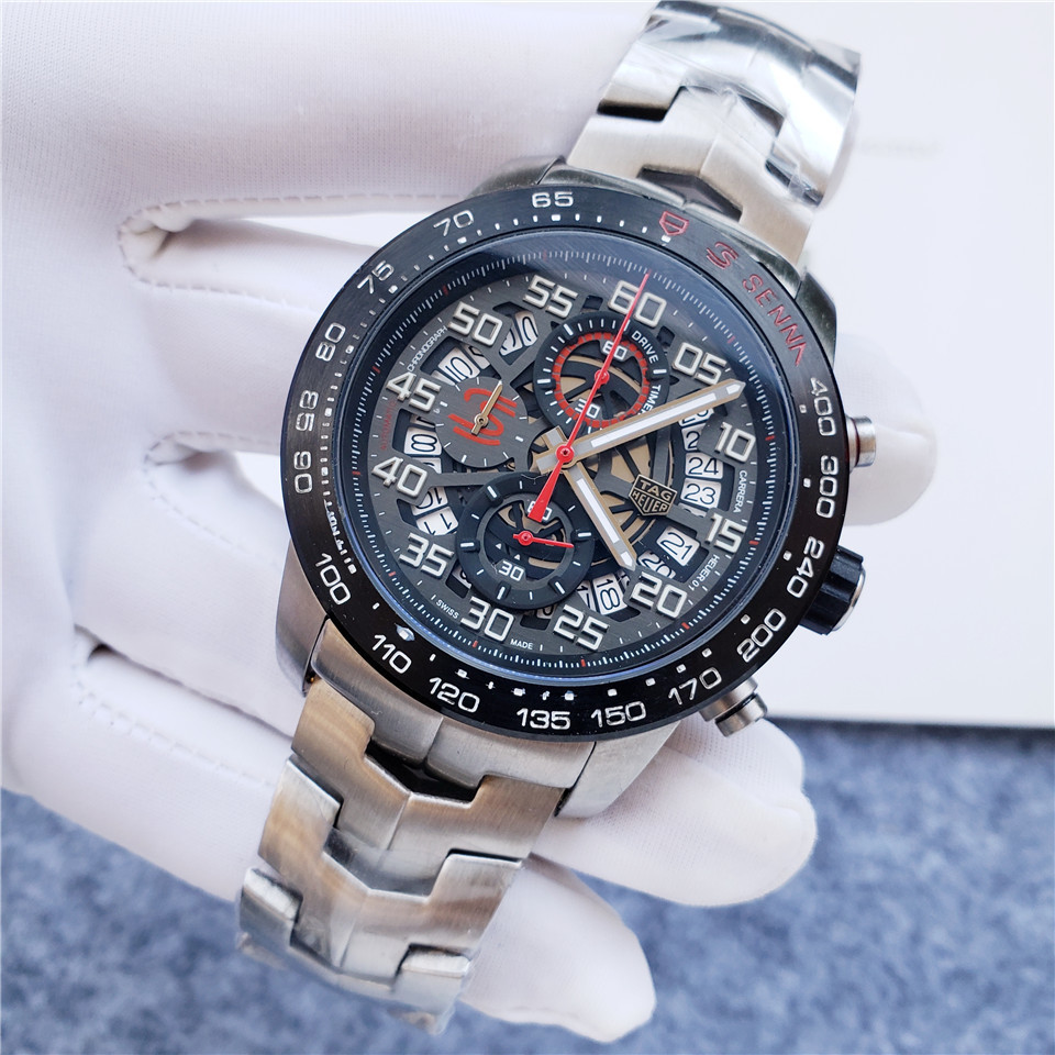 Men's Quartz Watch Chronograph 904L Stainless Steel 46mm-TAG160