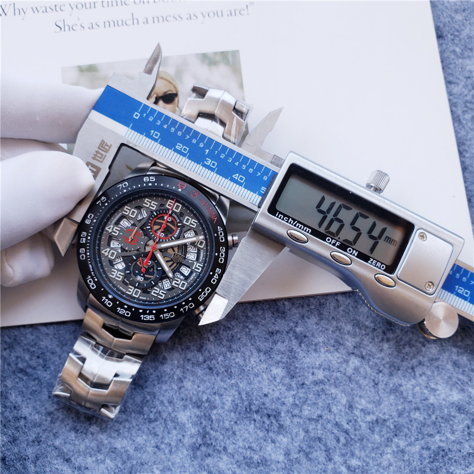 Men's Quartz Watch Chronograph 904L Stainless Steel 46mm-TAG160